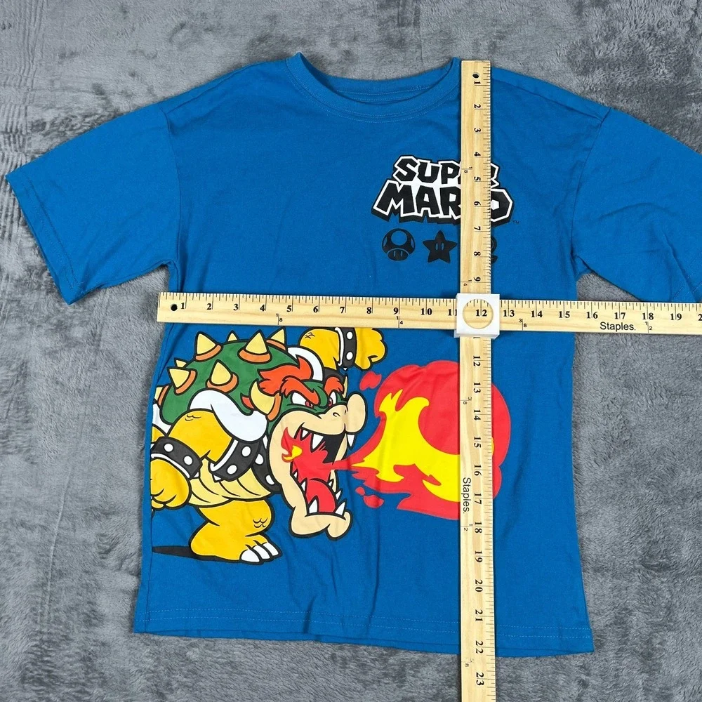 Super Mario Boys 2 Piece T-Shirt and Shorts Set Blue Gray Graphic Size 10/12
